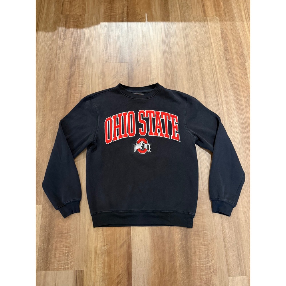 Scarlet & Gray Ohio State Sweatshirt Mens Small Black Crewneck Buckeyes Logo